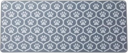 GreaterGood Festival Pets Non-Slip Floor Runner Rug Colorful Paw Print Hallway Kitchen Mat with Rubber Backing 47" Long, Pet-Lover Accent Rug (Pawtrellis)
