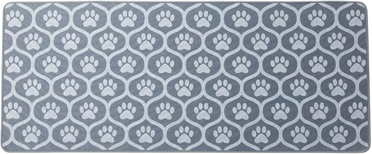 GreaterGood Festival Pets Non-Slip Floor Runner Rug Colorful Paw Print Hallway Kitchen Mat with Rubber Backing 47" Long, Pet-Lover Accent Rug (Pawtrellis)