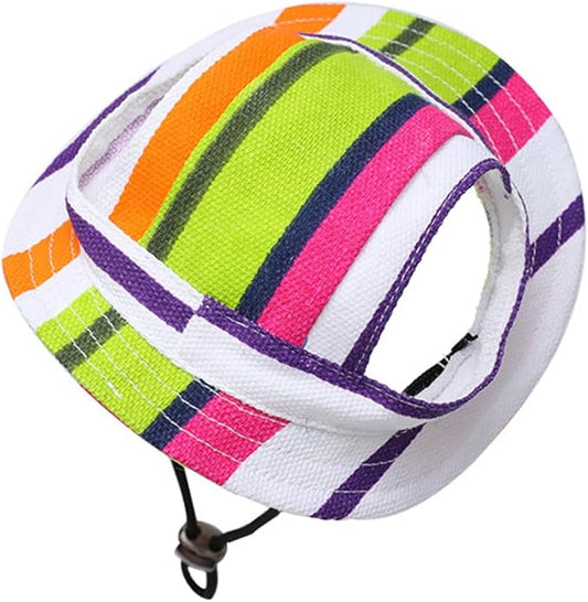 Round Brim Princess Hat Visor Hat Pet Dog Mesh Porous Sun Hat with Ear Holes for, Extra Dog Teddy, Pug, Chihuahua, Shih Tzu, Yorkshire Terriers, Papillon Z-2-green Medium