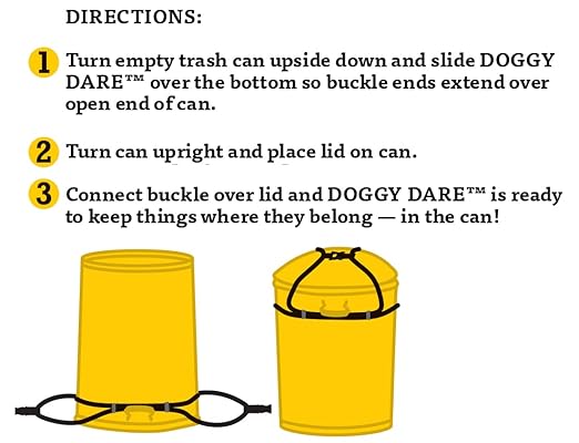 Trash Can Lock - Large - Fits 45 Gallon Trash Cans - Perfect for Dogs, Raccoons, Opossums - Bungee Cord Design Makes Install Simple (Trash Can NOT Included)