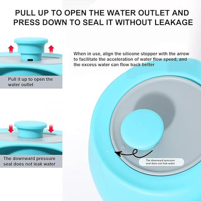 Sippy Cup Portable Foldable Pet Water Bottle – Compact Collapsible Dog & Cat Travel Cup – Food-Grade Silicone & PP, BPA-Free – Leak-Proof for Walking, Travel & Outdoor Use – Sea Blue