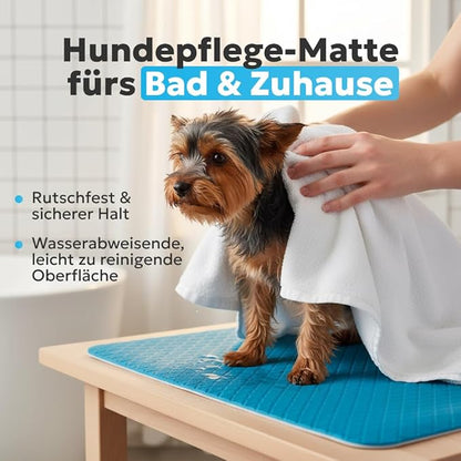 Seagull Multipurpose Foam Rubber Pet Grooming Table Mat 16 x 24 Inch Dog Grooming Mat for Table Cat Grooming Mat Dog Bath Mat Pet Vet Mat Non Slip Soft Waterproof Light Blue
