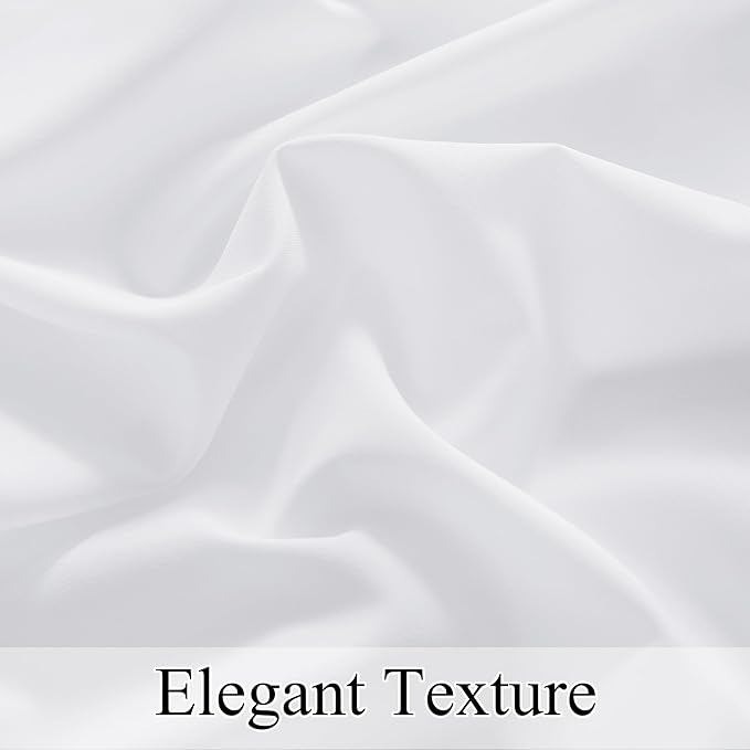 NICETOWN Non-See-Through Pure White Privacy Sheer Curtains 90 inches Long 2 Panels, 52" Wide Grommet Window Curtains Drapes for Living Room Bedroom- Home Decoration Light Filtering Elegant Drapes
