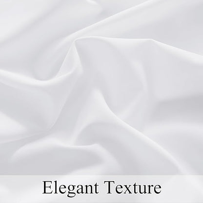 NICETOWN White Privacy Sheer Curtains 63 Inches Long Non-See-Through Semi Sheer Curtains Light Filtering Window Drapes for Kitchen Living Room 2 Panels Set, 42" W