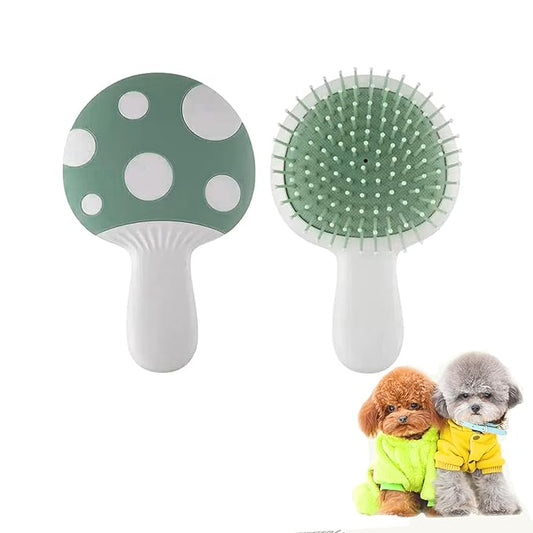 Small Dog Grooming Brush,Mushroom Shaped Puppy Brush Detangling Dog Hair Brushes for Wet or Dry - Perfect for Shih Tzus,Yorkies,Maltipoos - Ideal Puppy Hair Brushes for Maltese Small Breeds (Green)