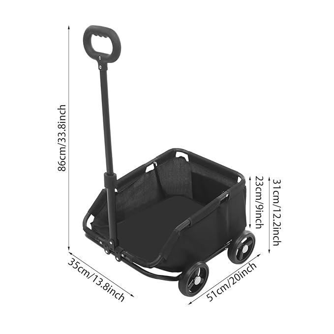 Dog Stroller, Foldable Multifunctional Pet Carts Portable Mini Dog Strollers with 4 Wheels & 360° Rotatable Handle for Small Cats Dogs Puppy Up to 16.53 LBS (Black)