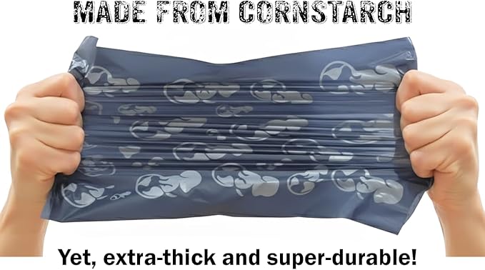 Dog Poop Bag Holder [2-Pack] | With 30 Extra-thick Dog Bags for Poop | Waste Bag Dispenser with Premium Soft-Touch Coating | Enlarged Dispense Opening, Stylish Color-Block Design (Arctic Midnight)