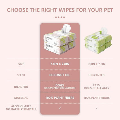 400 PCS Pet Wipes for Paws and Butt Hypoallergenic Pets Cleansing & Deodorizing Anal Gland Hygienic Puppy Wipes for Dogs Face and Body Wipes Cleaning Fur Doggie Wipes Doggy Wipes (Coconut Oil)