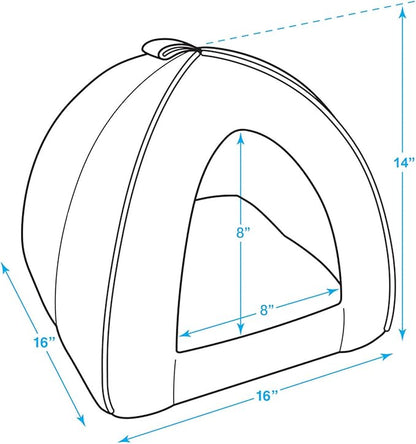 Pet Tent-Soft Bed for Dog and Cat by Best Pet Supplies - Beige Corduroy, 16" x 16" x H:14"