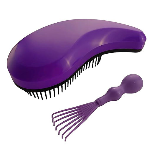 Gentle Grooming Puppy Brush with Gift Box ， Fit for Small Dog ， Yorkie, Shih Tzu, Maltipoo, Maltese and Pomeranian ，Toy Poodle Accessories, Soft Bristle (Dark Purple)
