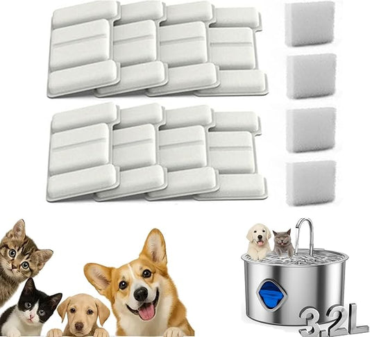 Dog Water Bowl, Stainless Steel Pet Drinking Fountain with Quadruple Filtration, 3.2L Large Capacity Automatic Water Dispenser, Ultra Quiet for Cats