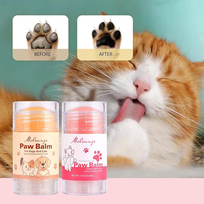Dog Paw&Nose Balm Lick Safe1.4oz(40g),All-Natural Ingredients Pets Paw Wax,Healing Moisturizer with Coconut Oil&Honey,for Dry Cracked Dog & Cat Paws,Nose & Elbows, Horse Hoof, Joint Care