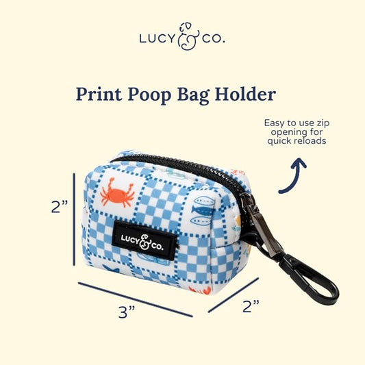 Lucy & Co. Sunny in Sicily Dog Poop Bag Holder, Durable Waste Bag Dispenser with Clip for Leash