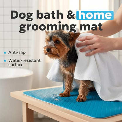 Seagull Multipurpose Foam Rubber Pet Grooming Table Mat 24 x 36 Inch Dog Grooming Mat for Table Cat Grooming Mat Dog Bath Mat Pet Vet Mat Non Slip Soft Waterproof Light Blue