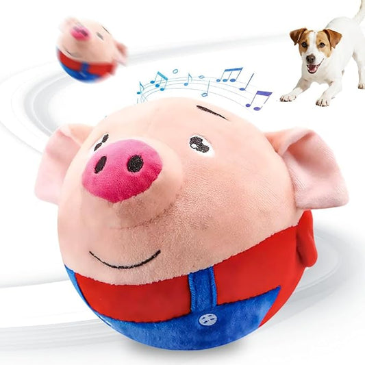 Interactive Dog Toys, 2026 New Active Moving Pet Plush Toy, Rechargeable Squeaky Dog Ball Toy with Talking Sound, Washable Cartoon Pig Plush Toy (#01)
