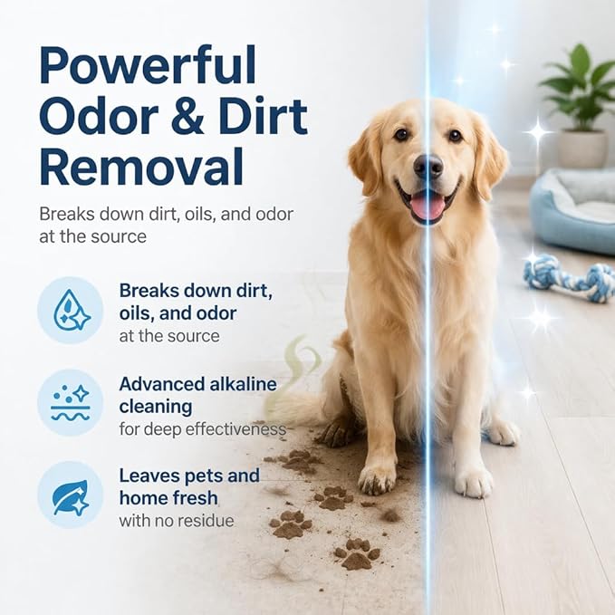Pet Cleaner & Deodorizer for Dogs & Cats | No-Rinse Electrolyzed Water | Safe | Clean Paws, Coat, Hot Spots & Pet Messes | Fragrance-Free, No Harsh Chemicals | Made in Japan