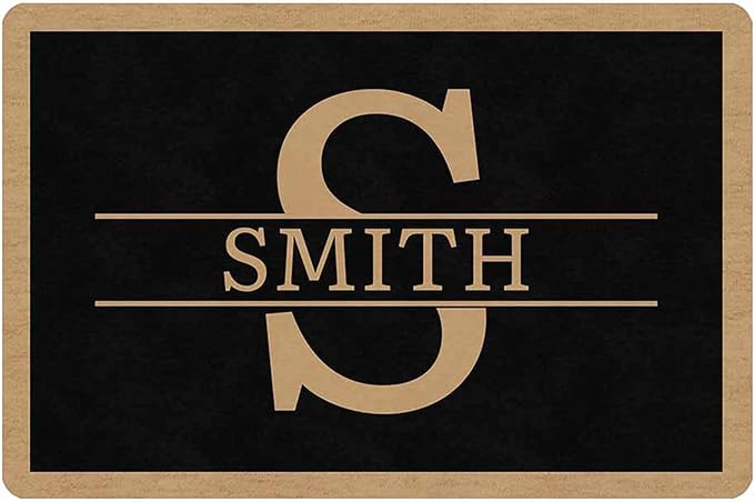 Custom Doormat with Family Name - Personalized Entryway Door Mat Front Door Mat for Outdoor Decor Entrance Mat Housewarming Gift with Anti-Slip Backing