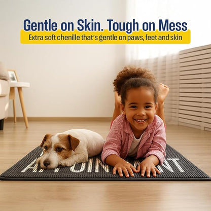 Muddy Mat® Absorbent Microfiber Door Mat and Pet Rug, Non Slip Washable Chenille Indoor Outdoor Rug - Friends Welcome Relatives by Appointment Funny Welcome Mat 19"x30"
