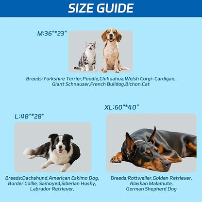 Dog Cooling Mat Self Coolings Foldable Cooling Pad for Dog in Summer Coolings Mat for Dogs and Cats Machine Washable (Rectangle,Gray, Large-48 L x 28" W)
