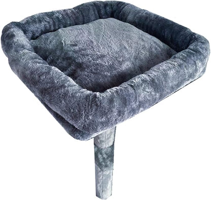 SHENGOCASE Cat Tree Tower Accessories Replacement Parts Top Cushion Bed Cover for Cat Perch with Elastic Band (15.7" x 15.7", Grey)