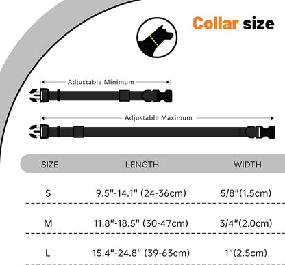 Waterproof Dog Collar, Easy to Clean Rubber Dog Collars with Quick Release Buckle Fits Small Medium or Large Dogs (Black, L < 15.4-24.8 inch)