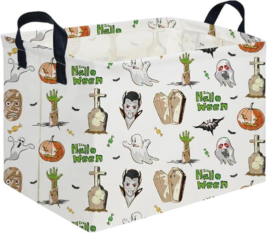 Halloween Ghost thriller basket,Empty Halloween basket,Horror and thriller decor,Trick or Treat Box for Boys and Girls,Horror decor(Scary Halloween)
