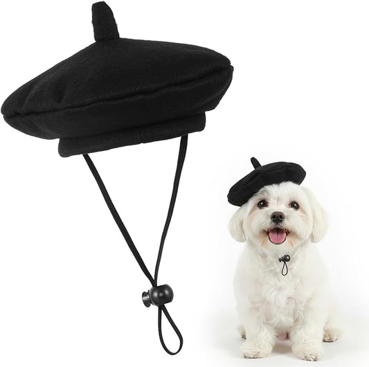 Dog Beret Cats Hats Dog Hats, Funny Artist Dogs Hat, French Mushroom Artist Fedora Hat Pet Headwear Decor Christmas Hair Accessory Photo Props