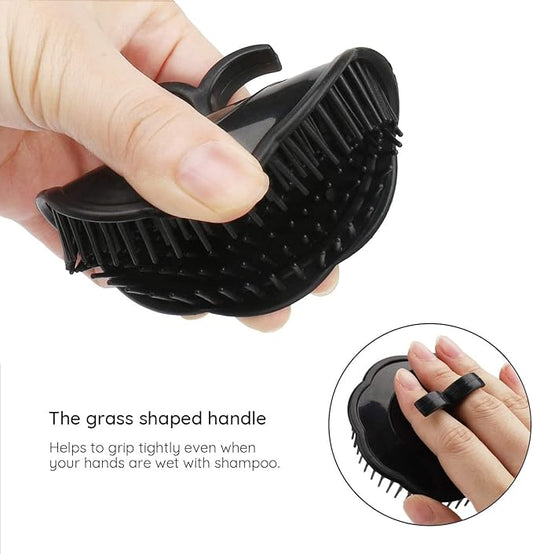 Nıva 2pcs Scalp Massager Shampoo Brush, Massage Hair Brush Floriated Shower Comb for Deep Cleaning Hair Men’s Hand Brush Growth Beard Brush Pet Grooming Brushes (Black)