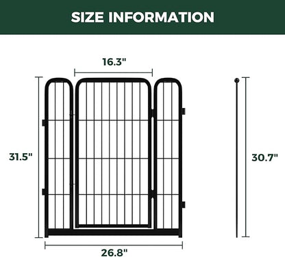 FXW Homeplus Unleashed Dog Playpen Designed for Indoor Use, 1 Add-on Gate, 32" Height for Small and Medium Dogs, Black │Patented