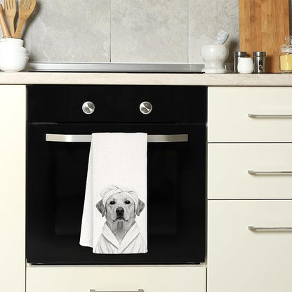 Funny Labrador Retriever Hand Towels, Labrador Retriever Gifts for Women, Yellow Lab Gifts Decorative Hand Towels for Bathroom Decor, Funny Dog Bathroom Decor, 16x24 Inch