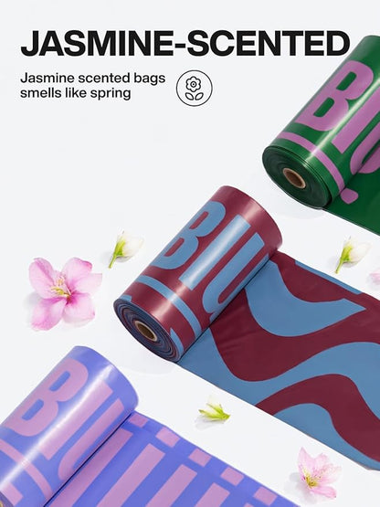 Poop Bags for Dogs Jasmine Scented Dog Poop Bags Rolls Leak Proof Extra Thick Waste Bag Refill Rolls 180 Counts