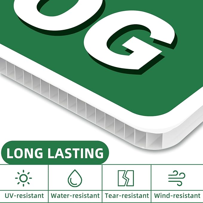 Clean UP After Your Dog Signs, 2-Pack 13"x10" Double-Sided H-Metal Stakes, Pick Up After Your Dog Sign for Yard, Please Clean Up After Your dog Sign