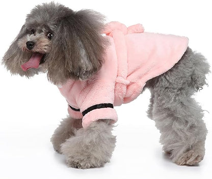 Luxury Soft Flannel Pajamas Puppy Quick Drying Bath Robe Super Absorbent Towel for Small Dogs & Cats