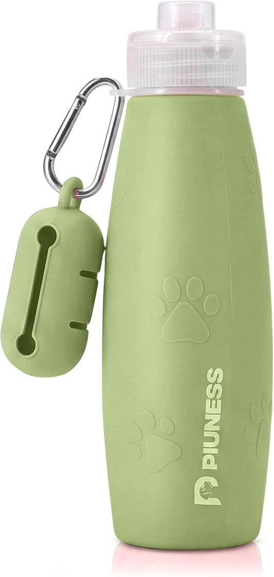 Ultimate 2-in-1 Dog Walk Essential – Portable Pee Cleaning Bottle + Detachable Poop Bag Dispenser (Green)