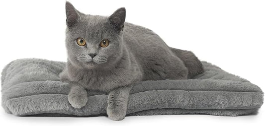 Cat Bed Dog Crate Pad Ultra Soft Comfy Flat Pet Bed Sleeping Cushion Washable Crate Mat for XX-Small Dogs and Indoor Cats Anti-Slip Tiny Dog Kennel Pad Cat Carrier Mat 18 x 12 inch Grey