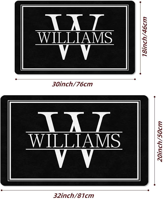 Custom Doormat with Family Name - Personalized Entryway Door Mat Front Door Mat for Outdoor Decor Entrance Mat Housewarming Gift with Anti-Slip Backing