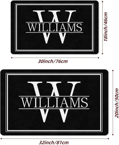 Custom Doormat with Family Name - Personalized Entryway Door Mat Front Door Mat for Outdoor Decor Entrance Mat Housewarming Gift with Anti-Slip Backing