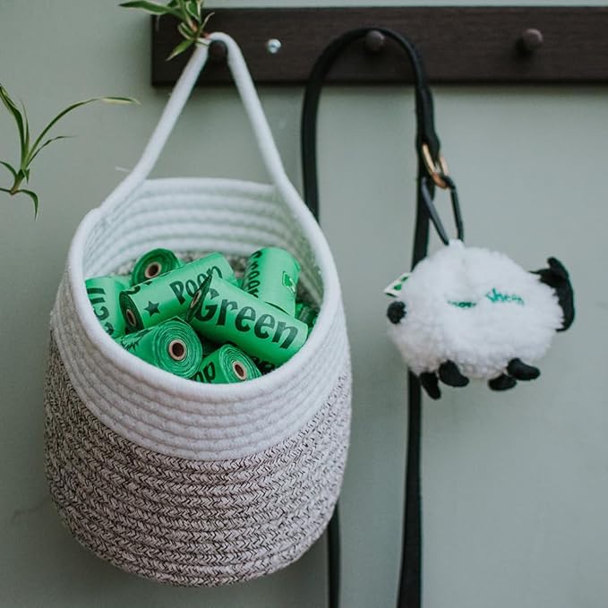 Green Sheep Dog Poop Bags, 65% GRS Certified Recycled PE, Unscented Dog Waste Bags, 270 Count Rolls for Dogs & Cats, Litter Bags for Pet Waste Disposal