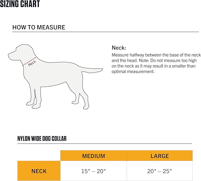 Carhartt Pet Fully Adjustable Wide Webbing Collar for Dogs, Heavy Duty Nylon for Walking & Training, Carhartt Brown, Large