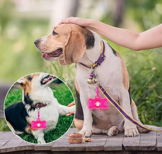 5 PCS Bone Shaped Poop Bag Dispenser Pet Waste Disposal Bag Dispenser With Waste Bag (Random Color)