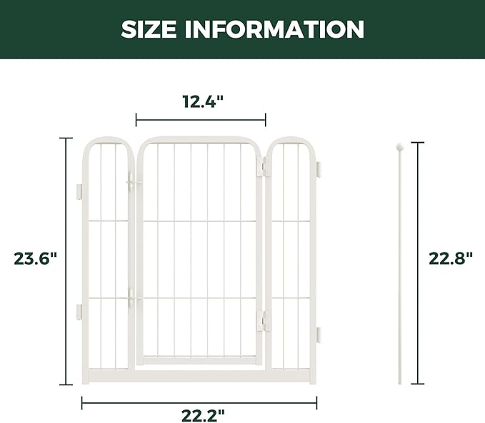 FXW Homeplus Unleashed Dog Playpen Designed for Indoor Use, 1 Add-on Gate, 24" Height for Puppy and Small Dogs, White│Patented