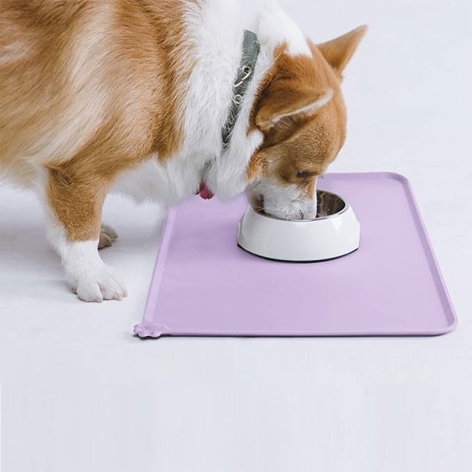 AUDWUD Silicone Waterproof Pet Feeding Mats,Anti Slip Bowl Pad,Dog Mat for Food and Water