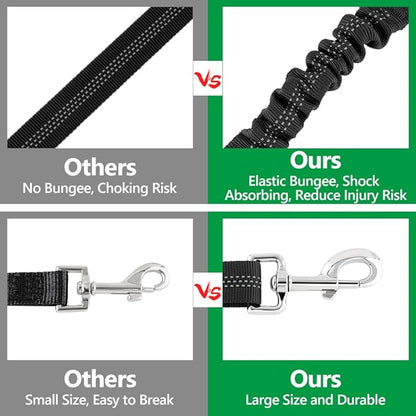 Plutus Pet Dog Seat Belt for Car Headrest, Reflective and Adjustable Restraint with Elastic Bungee for Safety, Vehicle Seatbelt Harness for Small Medium Large Dogs and Cats, Chocolate