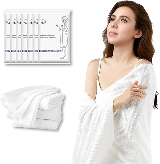 10 Pack Disposable Travel Bath Towels Sheets Extra Large 55"x27.5",Soft Disposable Washcloths Body Towels for Bathroom Travel,Quick Dry Camping Shower Towel Hair Sauna Beach Swimming Gym Pet Towels
