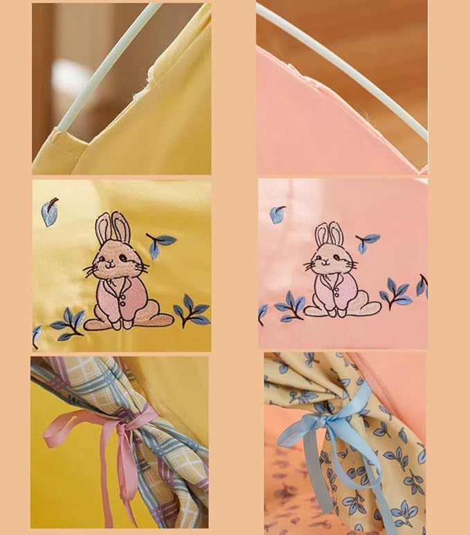 Cute Cat Teepee Cave, Cat Tent Foldable Indoor Outdoor with Thick Mat,Puppy Bed Tent,Bunny Pet Tent Teepee,Portable Dog House Teepee Tent, Cat Bed,Dog Bed Tent,Puppy Bunny,Pet Tent Teepee (Z2, L)