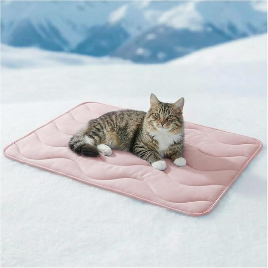 furrybaby Dog Cooling Mat for Medium Dogs, 30"x20" Self Cooling Pet Cooling Mat for Dogs & Cats, QMAX>0.5, Thickened Cool Fiber, Cooling pad for Dog Bed, Durable Portable Indoor/Outdoor Summer,Pink