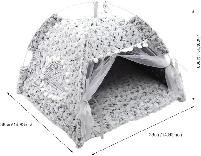 Summer Cat Tent Foldable Pet Teepee Indoor Outdoor Semi-Enclosed Comfortable Cat Nest Small Pet Sleeping Place All-Season Play Tent