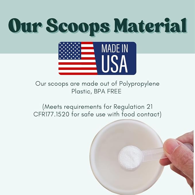 1/4 Teaspoon (1.25 mL) Long Handle Plastic Measuring Spoon for Coffee, Protein Powder, Pet Food, Spices, Grains, Dry Goods – Food-Grade BPA-Free (Pack of 25)