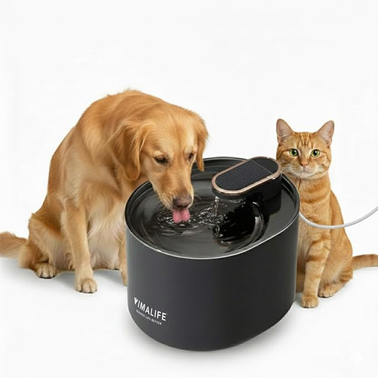 VIMALIFE Cat Dog Water Fountain, 3L/101oz Christmas Gifts for Dogs & Cats Automatic Water Dispenser, Food Grade Pet Drinking Fountain with Filter System, Quiet & Easy Clean, Navy Blue