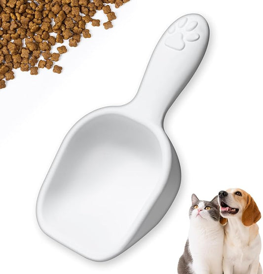 Diatom Drying scoop 1/4 Cup for Pet Food, Keep Food Fresh Desiccant to Dry Deodorization Rapid Water Absorption, Pet Food Scoop for Dog Cat, Comfortable Long Handle for Easy to Scoop Food